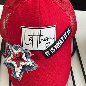 #SOLD#. Red Graphic Trucker Hat